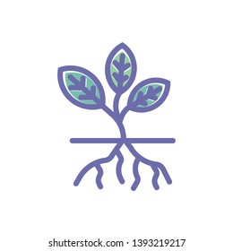 Root vector plant icon. mono vector sign symbols. Perfect pixel icons or illustration for website or mobile apps