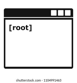 Root Window Icon. Simple Illustration Of Root Window Vector Icon For Web Design Isolated On White Background