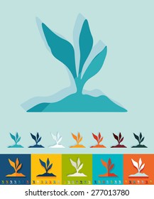 root-crop icon in flat design with long shadows. Vector illustration