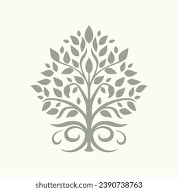 Rooted in design excellence, our vector tree logo icon symbolizes growth and harmony. Elevate your brand with the enduring beauty of nature.