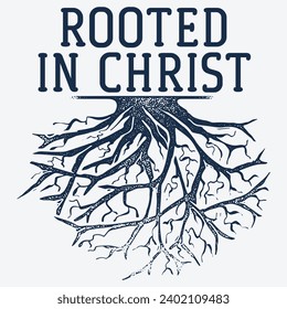 Rooted In Jesus Christ Cross Christian Faith Bible T-Shirt