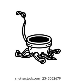rooted pot vector illustration concept