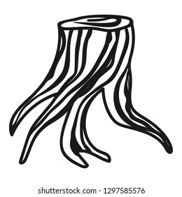 Rooted stump icon. Simple illustration of rooted stump vector icon for web design isolated on white background