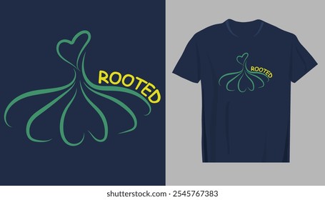 Rooted vector illustration and T-shirt design. Vector illustration design for fashion graphics, t shirt prints, tees, posters, stickers.
