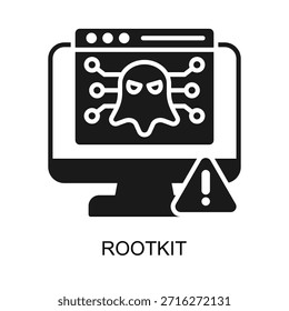 Ilustração de vetor de glifos de ícones do Rootkit