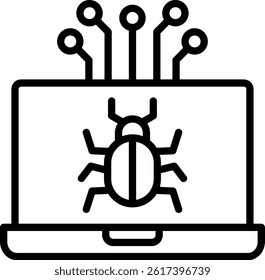 Rootkit Icon Line Vector Illustration