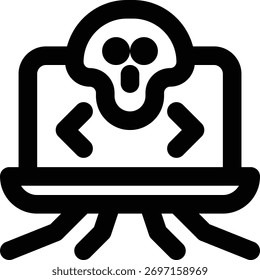 Rootkit, Malware, Malicious Code Outline Icon