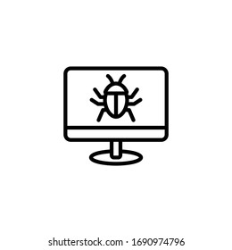 Rootkit vector icon in linear, outline icon isolated on white background