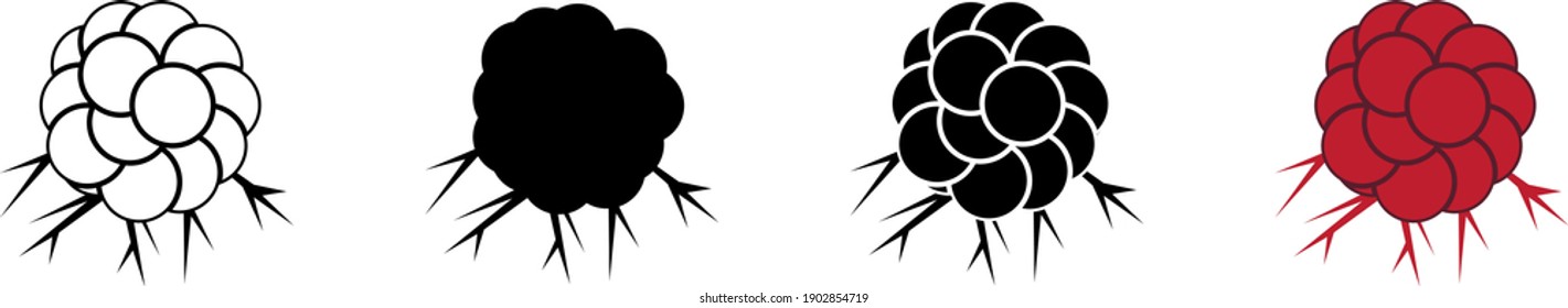  roots Cancer cell icon , vector
