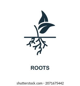 Roots icon. Monochrome sign from farming collection. Creative Roots icon illustration for web design, infographics and more