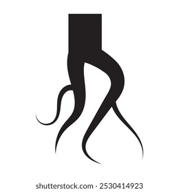 roots icon. Plant and tree root icon.  vector illustration.