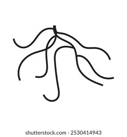 ícone raízes. Ícone raiz de planta e árvore. ilustração vetorial.