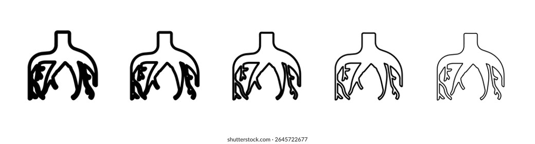 ícone de raízes simples vetor outline logotipo