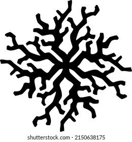 Roots on white background Nature illustration. Tree vector icon. rhomboid shape. Stock image.