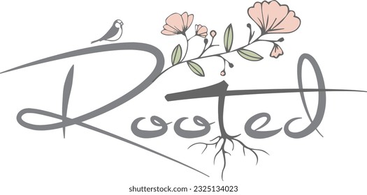 Roots and Stems Floral Logo Graphic vector logo free download.