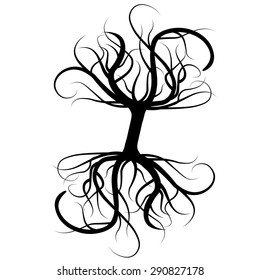 Hand Drawn Old Bare Tree Crooked Stock Vector (royalty Free) 207212995 