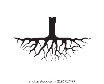 roots vector icon isolated on white