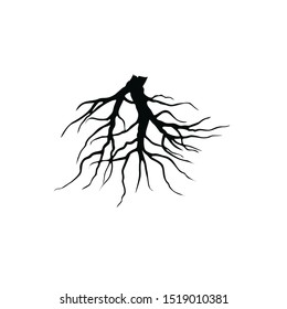 roots . Vector illustration icon isolated on white background.