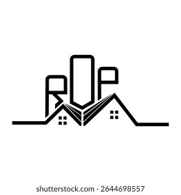 ROP Real State logo design, ROP simple and modern logo. ROP luxurious alphabet design  