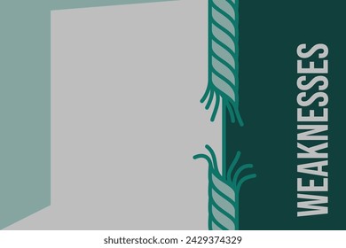 Rope is about to break infographic with text space. Design template for presentation.