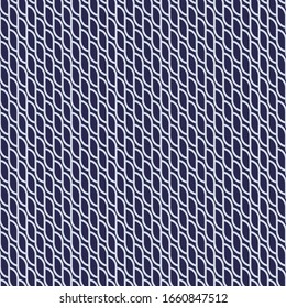 Rope abstract monochromatic design seamless patterns. A seamless vector background. blue ornament. Graphic modern pattern. Simple graphic design.