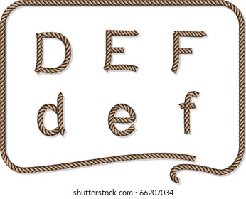 rope alphabet D E F