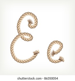Rope alphabet. Letter E