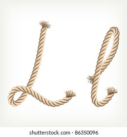Rope alphabet. Letter L