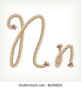 Rope alphabet. Letter N