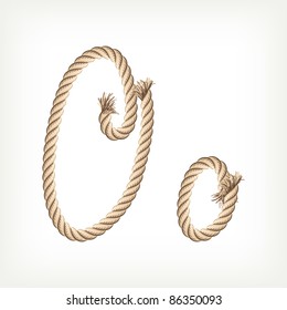 Rope alphabet. Letter O