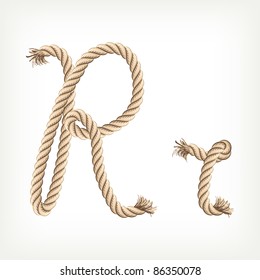 Rope alphabet. Letter R