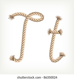 Rope alphabet. Letter T