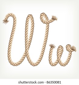 Rope alphabet. Letter W