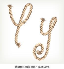 Rope alphabet. Letter Y