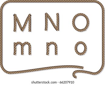 rope alphabet m, n, o