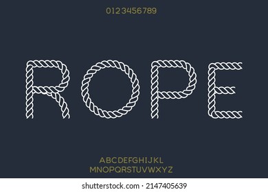 Rope Alphabet typeface design, suitable for poster, outdoor sport, display design, vector illustration.