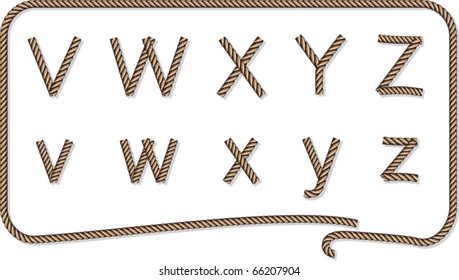 rope alphabet v, w, x, y, z