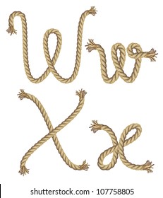 Rope Alphabet. vector illustration