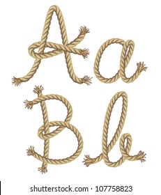 Rope Alphabet. vector illustration