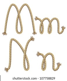 Rope Alphabet. vector illustration