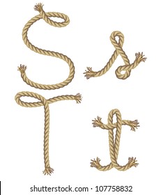 Rope Alphabet. vector illustration