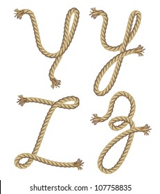 Rope Alphabet. vector illustration