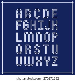Rope alphabet vector set and illustration in flat style