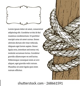 rope around the pole vector background