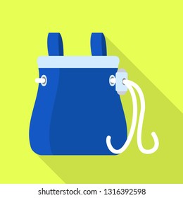 Rope backpack icon. Flat illustration of rope backpack vector icon for web design