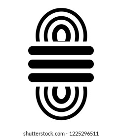 
A rope band for   fastening or climbing 
