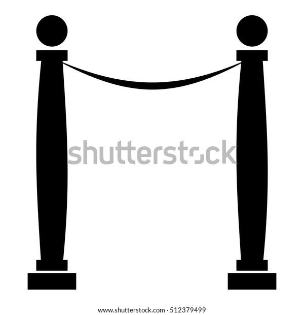 Rope barrier icon. Simple illustration of rope\
barrier vector icon for web\
design