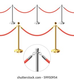 Rope Barrier. Seamless Vector.
