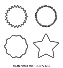 rope boarder circle pattern frame vector illustration set