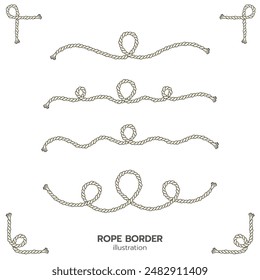 Rope border and corner. lasso with corner loops.